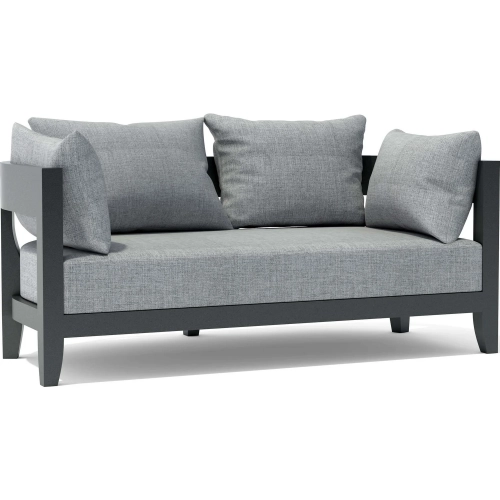 Coronado Outdoor Deep Seating Loveseat in Dark Gray Aluminum & Cushion