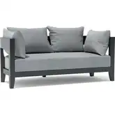 Coronado Outdoor Deep Seating Loveseat in Dark Gray Aluminum & Cushion