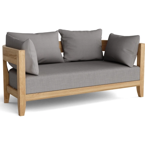 Coronado Outdoor Deep Seating Loveseat in Honey Teak & Cushion