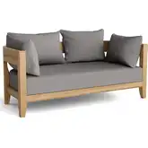 Coronado Outdoor Deep Seating Loveseat in Honey Teak & Cushion