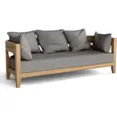 Coronado Outdoor Deep Seating Sofa in Honey Teak & Cushion