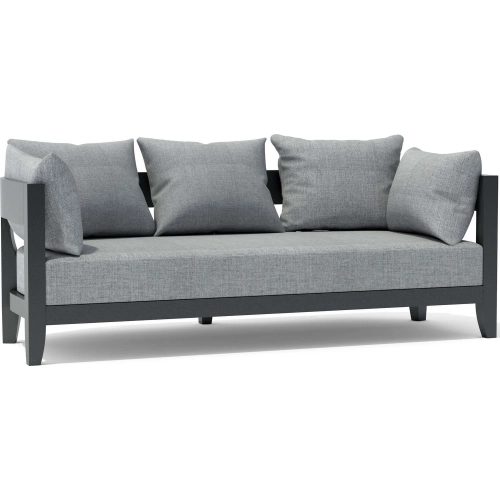Coronado Outdoor Deep Seating Sofa in Dark Gray Aluminum & Cushion