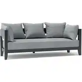 Coronado Outdoor Deep Seating Sofa in Dark Gray Aluminum & Cushion