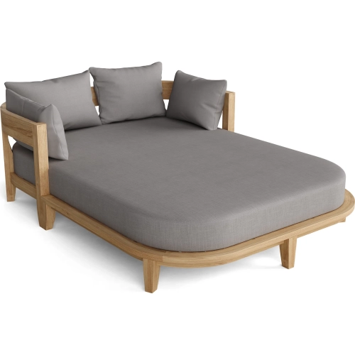 Coronado Outdoor Daybed in Honey Golden Brown Teak & Cushion