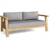 Palermo Outdoor Deep Seating Loveseat in Teak & Cushion