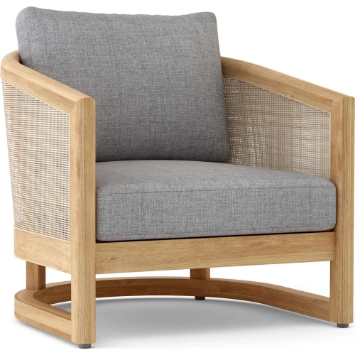 Catania Outdoor Deep Seating Armchair in Teak, Synthetic Rattan & Cushion