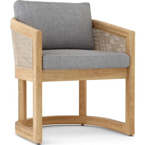 Catania Outdoor Dining Chair in Teak, Synthetic Rattan & Cushion