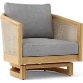 Catania Outdoor Swivel Chair in Teak, Synthetic Rattan & Cushion