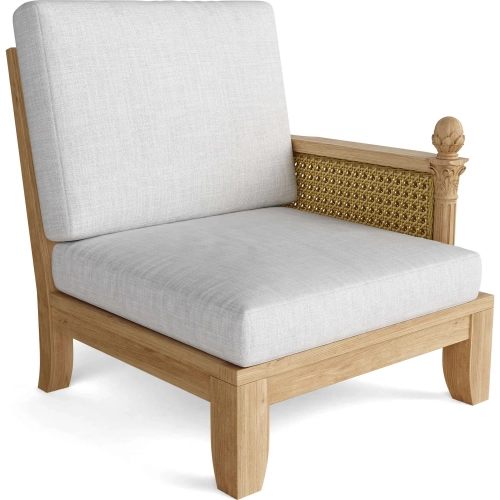 Luxe Outdoor Left Arm Modular Sectional Sofa Unit in Honey Teak