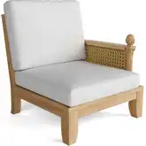 Luxe Outdoor Left Arm Modular Sectional Sofa Unit in Honey Teak