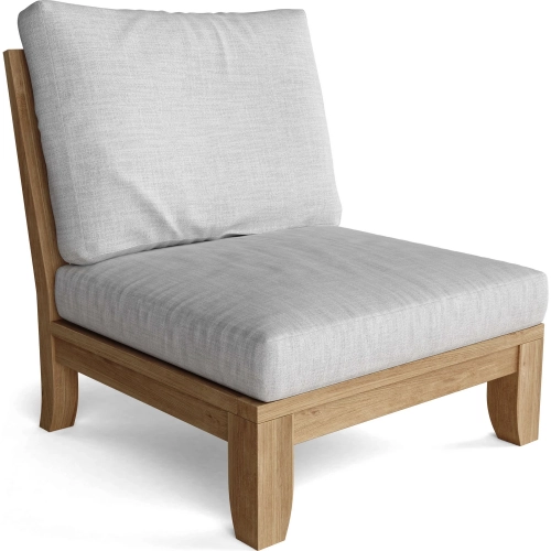 Luxe Outdoor Center Armless Modular Sectional Sofa Unit in Honey Teak