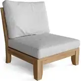 Luxe Outdoor Center Armless Modular Sectional Sofa Unit in Honey Teak
