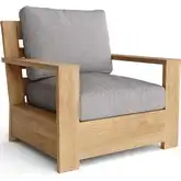 Madera Outdoor Deep Seating Armchair in Honey Teak & Cushion