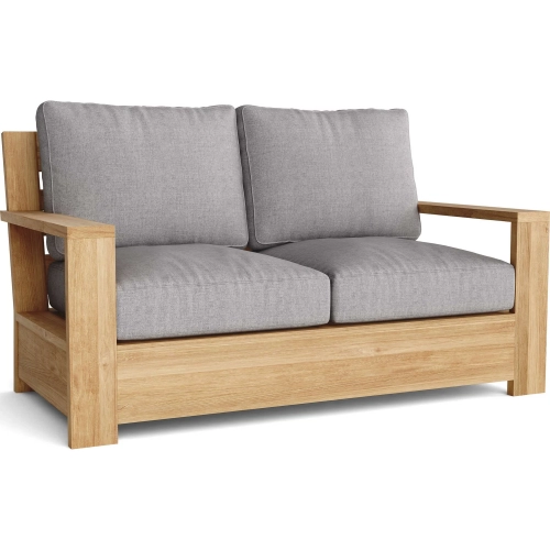 Madera Outdoor Deep Seating Loveseat in Honey Teak & Cushion
