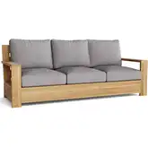 Madera Outdoor Deep Seating Sofa in Honey Teak & Cushion