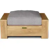 Madera Outdoor Ottoman in Honey Teak & Cushion