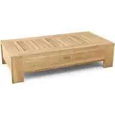 Madera Outdoor Coffee Table in Honey Golden Brown Teak