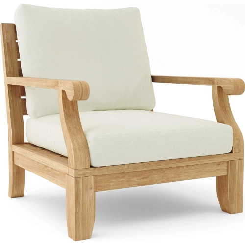 Riviera Outdoor Accent Armchair in Teak & Cushion