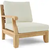 Riviera Luxe Outdoor Right Arm Modular Sectional Sofa Unit in Teak & Cushion
