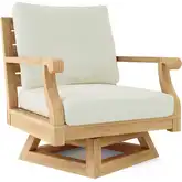 Riviera Outdoor Swivel Accent Armchair in Teak & Cushion
