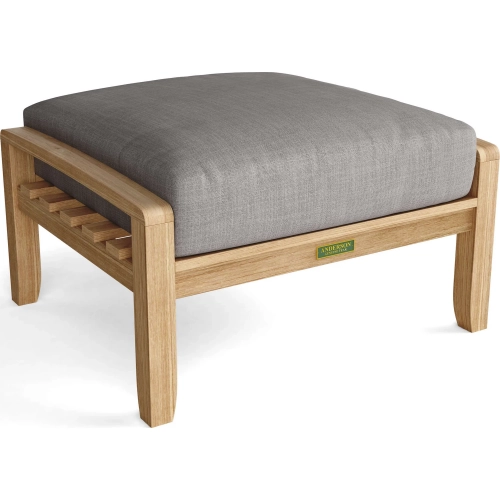 Natsepa Outdoor Ottoman in Honey Golden Brown Teak & Cushion