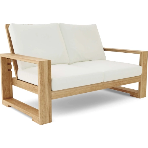 Capistrano Outdoor Deep Seating Loveseat in Teak & Cushion