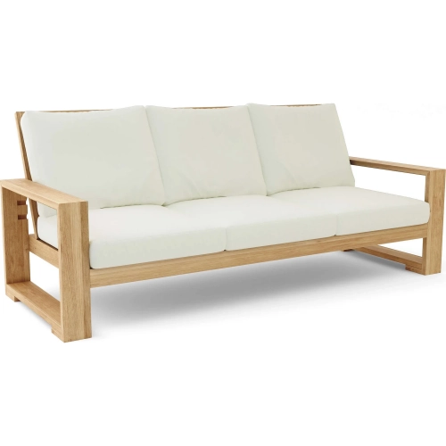 Capistrano Outdoor Deep Seating Sofa in Teak & Cushion