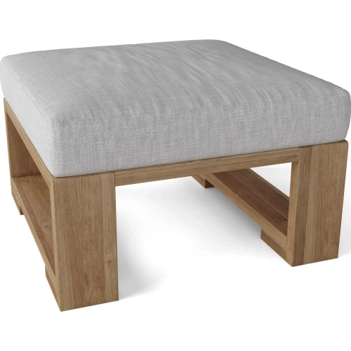 Capistrano Outdoor Deep Seating Ottoman in Teak & Cushion