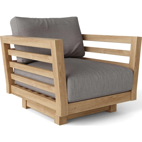 Cordoba Outdoor Deep Seating Swivel Armchair in Teak & Cushion
