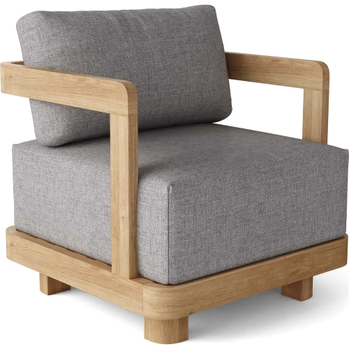 Granada Outdoor Deep Seating Armchair in Honey Golden Teak & Cushion