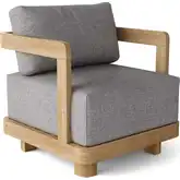 Granada Outdoor Deep Seating Armchair in Honey Golden Teak & Cushion