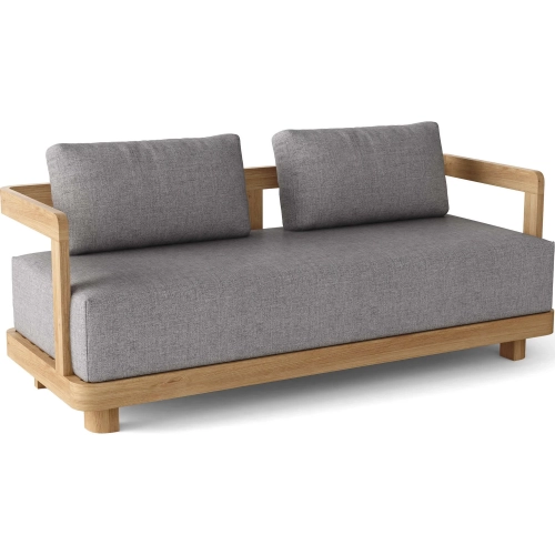 Granada Outdoor Deep Seating Loveseat in Honey Golden Teak & Cushion
