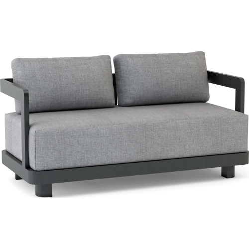 Granada Outdoor Deep Seating Loveseat in Dark Gray Aluminum & Cushion