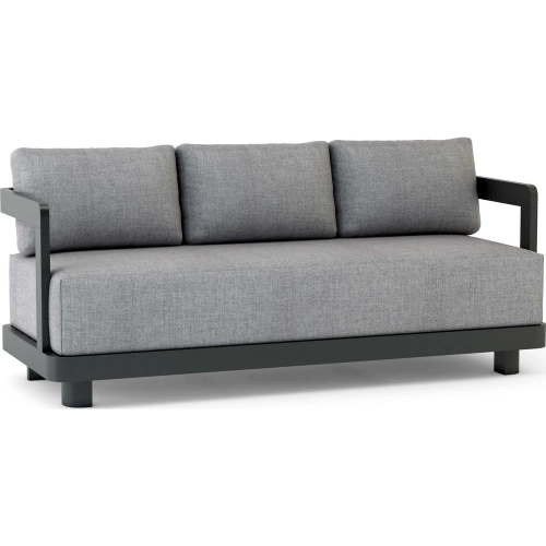 Granada Outdoor Deep Seating Sofa in Dark Gray Aluminum & Cushion