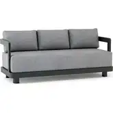 Granada Outdoor Deep Seating Sofa in Dark Gray Aluminum & Cushion