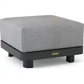 Granada Outdoor Deep Seating Ottoman in Dark Gray Aluminum & Cushion