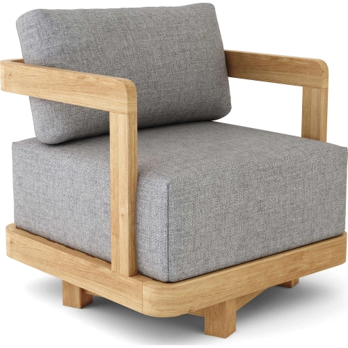 Granada Outdoor Swivel Armchair in Honey Golden Teak & Cushion