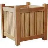 Planter Outdoor 18" Square Box in Honey Golden Brown Teak