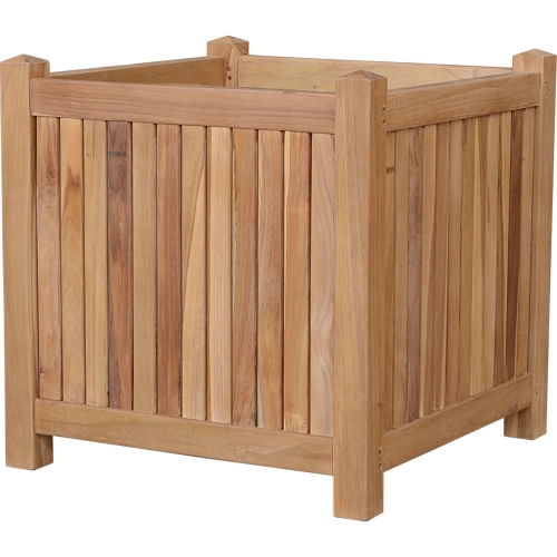 Planter Outdoor 22" Square Box in Honey Golden Brown Teak