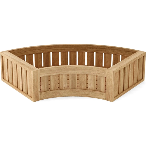 Circular Outdoor Curved Modular Planter in Honey Golden Brown Teak