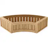 Circular Outdoor Curved Modular Planter in Honey Golden Brown Teak