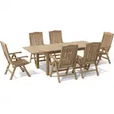 Bahama & Katana Outdoor 7-Piece Dining Set in Honey Golden Brown Teak