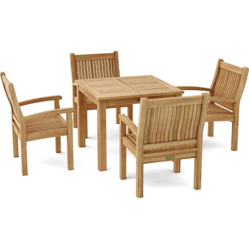 Bahama & Sahara Outdoor 5-Piece Bistro Table in Honey Golden Brown Teak