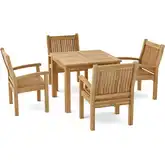 Bahama & Sahara Outdoor 5-Piece Bistro Table in Honey Golden Brown Teak