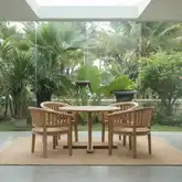 Tosca Outdoor 5-Piece Dining Table Set in Honey Golden Brown Teak