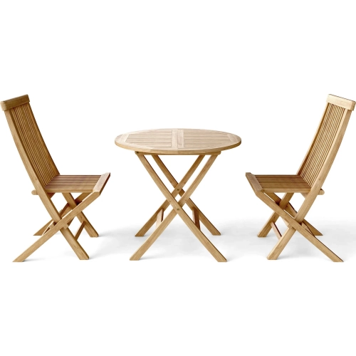 Windsor & Classic Outdoor 3-Piece Bistro Dining Set in Honey Golden Teak