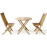 Windsor & Classic Outdoor 3-Piece Bistro Dining Set in Honey Golden Teak