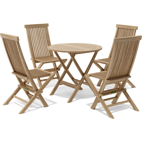 Windsor & Classic Outdoor 5-Piece Bistro Dining Set in Honey Golden Teak