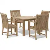 Bahama & Chicago Outdoor 5-Piece Bistro Dining Set in Honey Teak
