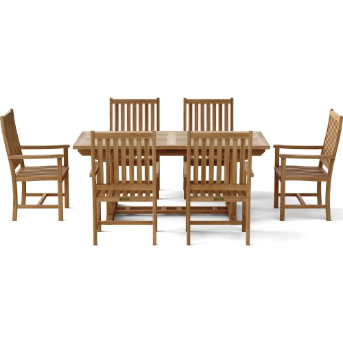 Bahama & Wilshire Outdoor 7-Piece Extension Dining Set in Honey Golden Teak